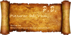 Putterer Dárius névjegykártya